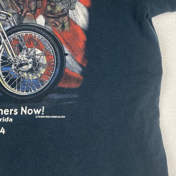 Vintage Anvil Iron Horse Bike Week 2004 Graphic Shirt Mens XL Black Short Sleeve - Picture 5 of 12